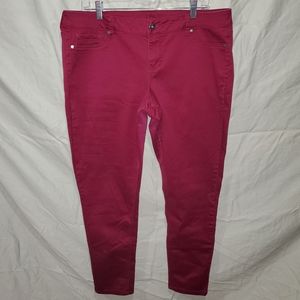 Maurices Magenta Skinny Ankle Jeggings
